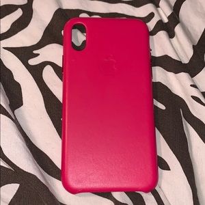iPhone X/XS Pink Fuchsia Leather Apple Case